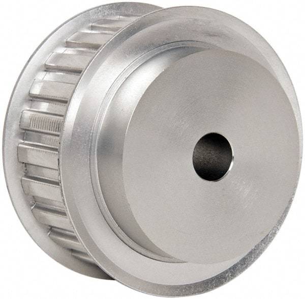 Power Drive - 24 Tooth, 1/2" Inside x 2.835" Outside Diam, Hub & Flange Timing Belt Pulley - 1" Belt Width, 2.865" Pitch Diam, 1-1/4" Face Width, Aluminum - All Tool & Supply