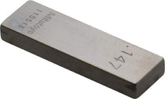 Mitutoyo - 0.147" Rectangular Steel Gage Block - Accuracy Grade 0, Includes Certificate of Inspection - All Tool & Supply