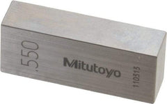 Mitutoyo - 0.55" Rectangular Steel Gage Block - Accuracy Grade 0, Includes Certificate of Inspection - All Tool & Supply