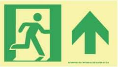 NMC - Forward Arrow, Right Side Stick Figure in Doorway (Graphic), Plastic Exit Sign - 8" Wide x 4-1/2" High, Glow-in-the-Dark - All Tool & Supply