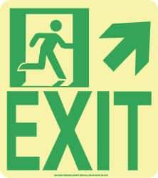 NMC - Exit, Polyester Exit Sign - 8" Wide x 9" High, Glow-in-the-Dark - All Tool & Supply