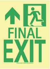 NMC - Final Exit, Plastic Exit Sign - 8" Wide x 11" High, Glow-in-the-Dark - All Tool & Supply