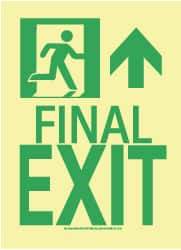 NMC - Final Exit, Plastic Exit Sign - 8" Wide x 11" High, Glow-in-the-Dark - All Tool & Supply