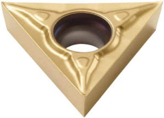 Seco - TCGT21.50 F1 Grade CP500 Carbide Turning Insert - TiAlN/TiN Finish, 60° Triangle, 1/4" Inscr Circle, 3/32" Thick, 0.0039" Corner Radius - All Tool & Supply