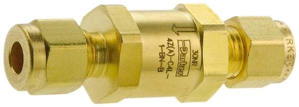 Parker - 1/2" Brass Check Valve - Inline, Comp x Comp, 3,000 WOG - All Tool & Supply