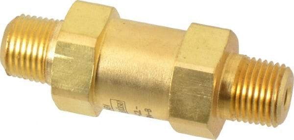 Parker - 1/8" Brass Check Valve - Inline, MNPT x MNPT, 3,000 WOG - All Tool & Supply