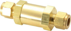 Parker - 3/8" Brass Check Valve - Inline, Comp x Comp, 3,000 WOG - All Tool & Supply