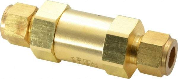 Parker - 1/2" Brass Check Valve - Inline, Comp x Comp, 3,000 WOG - All Tool & Supply