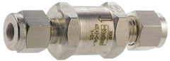 Parker - 1/8" Stainless Steel Check Valve - Inline, Comp x Comp, 6,000 WOG - All Tool & Supply