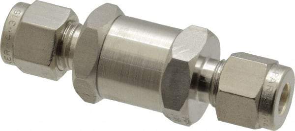 Parker - 1/4" Stainless Steel Check Valve - Inline, Comp x Comp, 6,000 WOG - All Tool & Supply