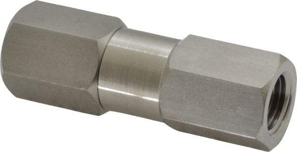 Parker - 1/4" Stainless Steel Check Valve - Inline, FNPT x FNPT, 6,000 WOG - All Tool & Supply