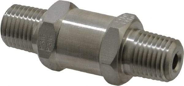 Parker - 1/4" Stainless Steel Check Valve - Inline, MNPT x MNPT, 6,000 WOG - All Tool & Supply