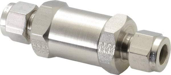 Parker - 3/8" Stainless Steel Check Valve - Inline, Comp x Comp, 6,000 WOG - All Tool & Supply