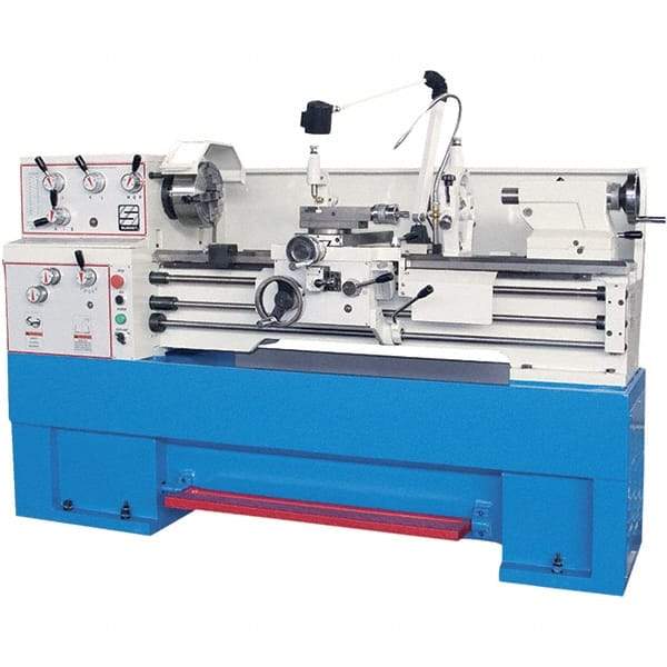 Summit - 14" Swing, 40" Between Centers, 120 Volt, Triple Phase Toolroom Lathe - 5MT Taper, 4 hp, 40 to 1,800 RPM, 1-1/2" Bore Diam, 36" Deep x 54" High x 78" Long - All Tool & Supply