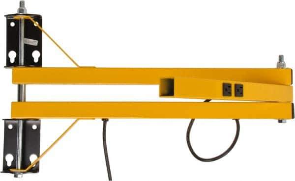 TPI - 40" Long, Steel Task & Machine Light Mounting Arm - Yellow, For Use with Dock Lights - All Tool & Supply