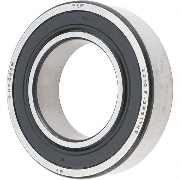 SKF - 50mm Bore Diam, 90mm OD, Double Seal Self Aligning Radial Ball Bearing - 23mm Wide, 2 Rows, Round Bore, 2,520 Lb Static Capacity, 7,600 Lb Dynamic Capacity - All Tool & Supply