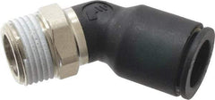 Legris - 12mm OD, 3/8 BSPT, Nylon/Nickel Plated Brass Push-to-Connect Male Elbow 45° - 290 Max psi - All Tool & Supply