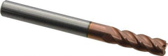 Accupro - 1/4", 4 Flute, Single End, Solid Carbide, 0.03" Corner Radius End Mill - 2-1/2" OAL, 40° Helix, Right Hand Flute, 3/4" LOC, Right Hand Cut - All Tool & Supply