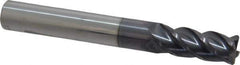 Accupro - 5/16", 4 Flute, Single End, Solid Carbide, 0.03" Corner Radius End Mill - 2-1/2" OAL, 40° Helix, Right Hand Flute, 3/4" LOC, Right Hand Cut - All Tool & Supply