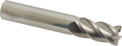 Accupro - 1/2", 4 Flute, Single End, Solid Carbide, 0.02" Corner Radius End Mill - 3" OAL, 40° Helix, Right Hand Flute, 1" LOC, Right Hand Cut - All Tool & Supply