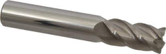 Accupro - 1/2", 4 Flute, Single End, Solid Carbide, 0.03" Corner Radius End Mill - 3" OAL, 40° Helix, Right Hand Flute, 1" LOC, Right Hand Cut - All Tool & Supply