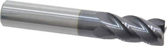 Accupro - 1/2", 4 Flute, Single End, Solid Carbide, 0.02" Corner Radius End Mill - 3" OAL, 40° Helix, Right Hand Flute, 1" LOC, Right Hand Cut - All Tool & Supply