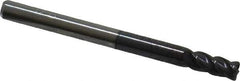 Accupro - 1/8", 4 Flute, Single End, Solid Carbide, 0.015" Corner Radius End Mill - 1-1/2" OAL, 40° Helix, Right Hand Flute, 1/4" LOC, Right Hand Cut - All Tool & Supply