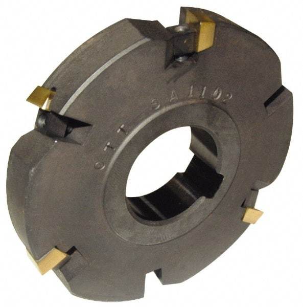 Cutting Tool Technologies - Arbor Hole Connection, 1/4" Cutting Width, 1.03" Depth of Cut, 4" Cutter Diam, 1-1/4" Hole Diam, 5 Tooth Indexable Slotting Cutter - DASC Toolholder, 1215 Insert, Neutral Cutting Direction - All Tool & Supply