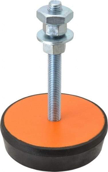 Mason Ind. - 5/8-11 Bolt Thread, 5" Wide Standard Deflection Stud Mount Leveling Pad & Mount - 3,000 Max Lb Capacity, 5" Base Diam - All Tool & Supply