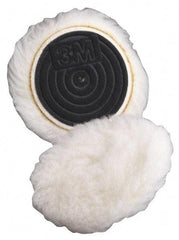 3M - 5-1/4" Diam Wool Bonnet Pad - 15/16" Pile, Hook & Loop Attachment - All Tool & Supply