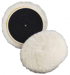 3M - 5-1/4" Diam Wool Bonnet Pad - 15/16" Pile, Hook & Loop Attachment - All Tool & Supply