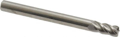 Accupro - 3/16", 4 Flute, Single End, Solid Carbide, 0.03" Corner Radius End Mill - 2" OAL, 40° Helix, Right Hand Flute, 3/8" LOC, Right Hand Cut - All Tool & Supply