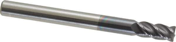 Accupro - 3/16", 4 Flute, Single End, Solid Carbide, 0.015" Corner Radius End Mill - 2" OAL, 40° Helix, Right Hand Flute, 3/8" LOC, Right Hand Cut - All Tool & Supply