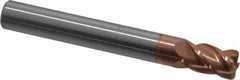 Accupro - 1/4", 4 Flute, Single End, Solid Carbide, 0.03" Corner Radius End Mill - 2" OAL, 40° Helix, Right Hand Flute, 3/8" LOC, Right Hand Cut - All Tool & Supply