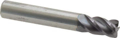 Accupro - 5/16", 4 Flute, Single End, Solid Carbide, 0.03" Corner Radius End Mill - 2" OAL, 40° Helix, Right Hand Flute, 1/2" LOC, Right Hand Cut - All Tool & Supply