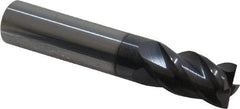 Accupro - 3/8", 4 Flute, Single End, Solid Carbide, 0.015" Corner Radius End Mill - 2" OAL, 40° Helix, Right Hand Flute, 5/8" LOC, Right Hand Cut - All Tool & Supply