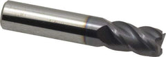 Accupro - 3/8", 4 Flute, Single End, Solid Carbide, 0.02" Corner Radius End Mill - 2" OAL, 40° Helix, Right Hand Flute, 5/8" LOC, Right Hand Cut - All Tool & Supply