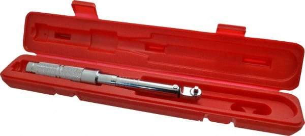 Proto - 1/4" Drive Micrometer Fixed Head Torque Wrench - 40 In/Lb to 200 In/Lb Torque, 11-45/64" OAL, 0.11 N/m Graduation, Ratchet Head - All Tool & Supply