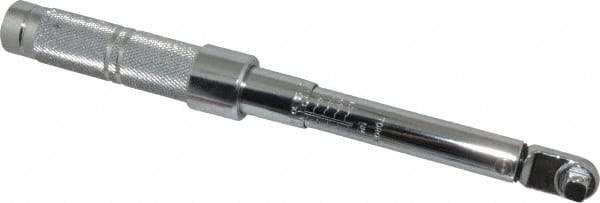 Proto - 3/8" Drive Micrometer Fixed Head Torque Wrench - 40 In/Lb to 200 In/Lb Torque, 11-45/64" OAL, 0.11 N/m Graduation, Ratchet Head - All Tool & Supply