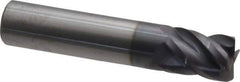 Accupro - 1/2", 4 Flute, Single End, Solid Carbide, 0.03" Corner Radius End Mill - 2-1/2" OAL, 40° Helix, Right Hand Flute, 5/8" LOC, Right Hand Cut - All Tool & Supply