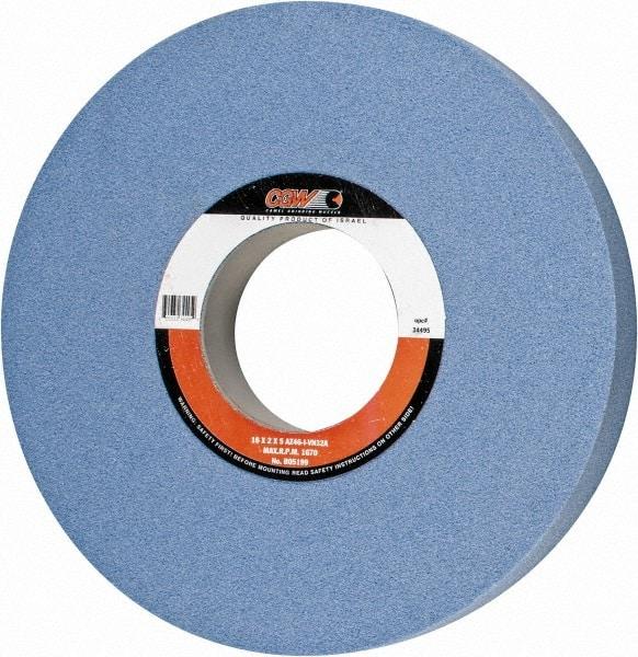 Camel Grinding Wheels - 16" Diam x 5" Hole x 2" Thick, I Hardness, 46 Grit Surface Grinding Wheel - Aluminum Oxide, Type 1, Coarse Grade, 1,671 Max RPM, Vitrified Bond, No Recess - All Tool & Supply