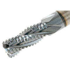 Iscar - 16mm Diam, Extra Coarse Pitch, 32mm LOC, 3 Flute Solid Carbide 45° Corner Chamfer Roughing End Mill - Uncoated, 92mm OAL, 16mm Shank Diam, Single End, Centercutting, 38° Helix - All Tool & Supply