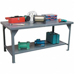 Strong Hold - Stationary Work Benches, Tables Type: Work Table Top Material: 7 Gauge Steel - All Tool & Supply