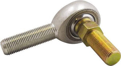 Made in USA - 3/16" ID, 5/8" Max OD, 2,855 Lb Max Static Cap, Male Spherical Rod End with Stud - 10-32 LH, 3/4" Shank Length, Alloy Steel with Steel Raceway - All Tool & Supply