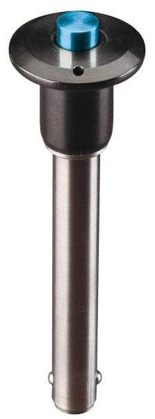 Jergens - 5/8" Diam, 3" Usable Length, Button Handle, Push Button Quick Release Pin - 4-1/4" Overall Length, Grade 17-4 Stainless Steel, Passivated Finish - All Tool & Supply