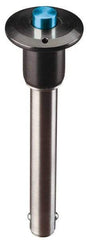 Jergens - 5/16" Diam, 1-1/2" Usable Length, Button Handle, Push Button Quick Release Pin - 2-3/4" Overall Length, Grade 17-4 Stainless Steel, Passivated Finish - All Tool & Supply