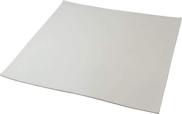 Made in USA - 12" Long, 12" Wide, 1/16" Thick, Silicone Rubber Foam Sheet - 35 to 45 Durometer, White, -20 to 500°F, 640 psi Tensile Strength, Plain Backing, Stock Length - All Tool & Supply