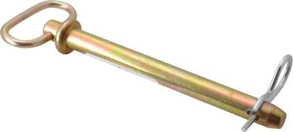 Made in USA - 5/8" Pin Diam, 6-3/4" Long, Zinc Plated Steel Pull Ring Hitch Pin - 6" Usable Length - All Tool & Supply