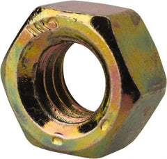 Value Collection - 5/16-18 UNC Steel Right Hand Hex Nut - 1/2" Across Flats, 17/64" High, Zinc Yellow Dichromate Finish - All Tool & Supply