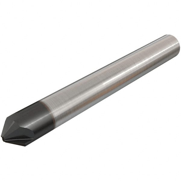 Iscar - 2mm Diam 4 Flute Single End Solid Carbide Chamfer Mill - All Tool & Supply